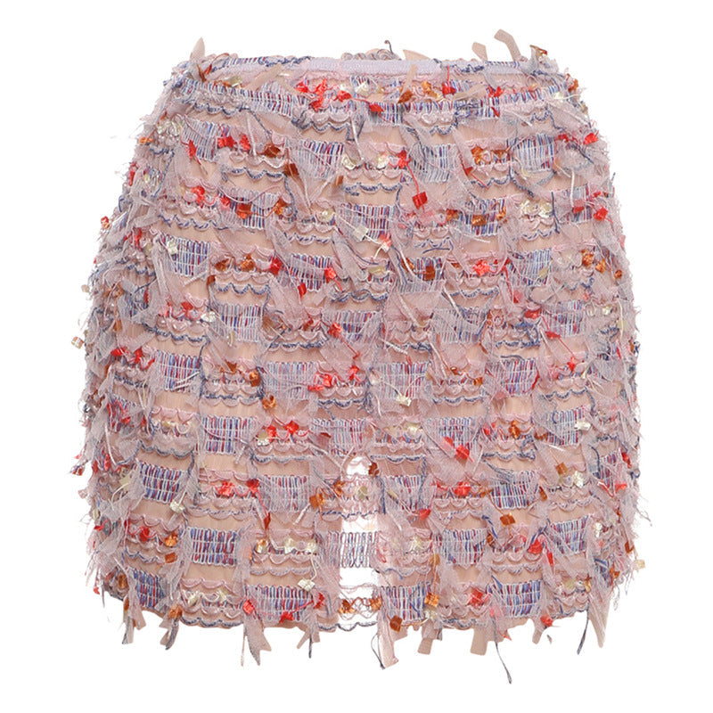 Maria™ | Fringe High-Waist Mini Skirt