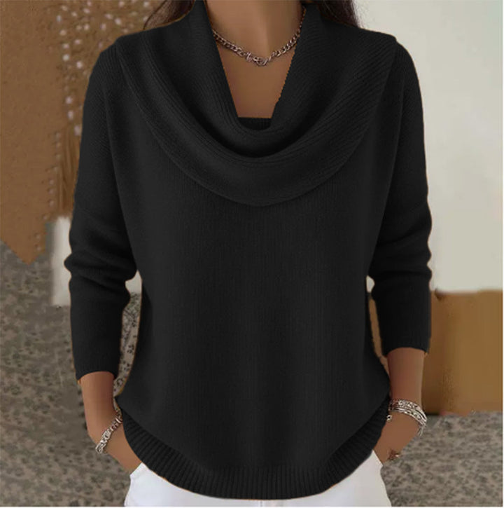 Claire | Draped-Collar Knit Jumper