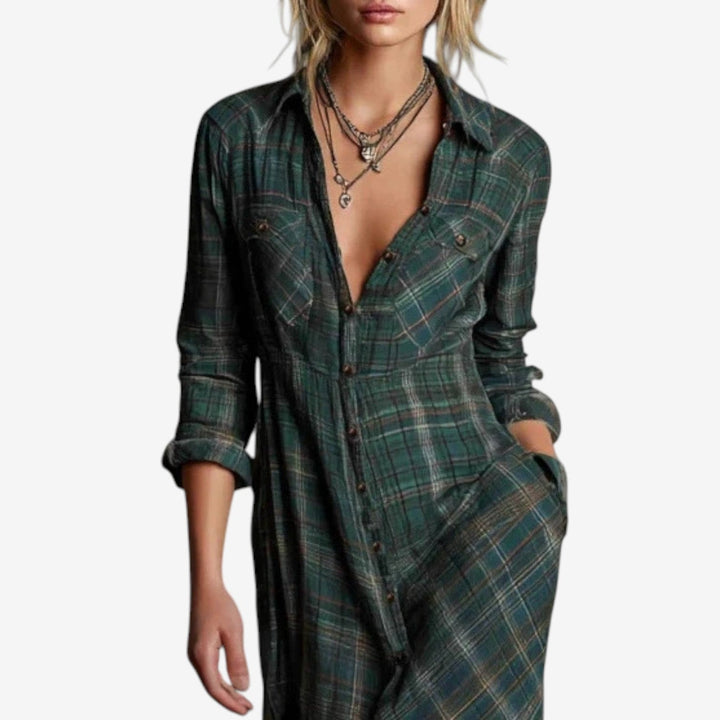 Odalie™ | Checked Longline Shirt