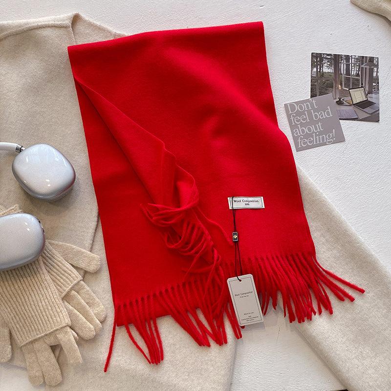 Khionne™ | Comfy Soft Plain Tassel Scarf Shawl