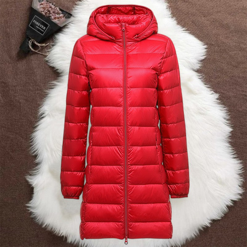Helsa Long Transitional Padded Jacket | Red