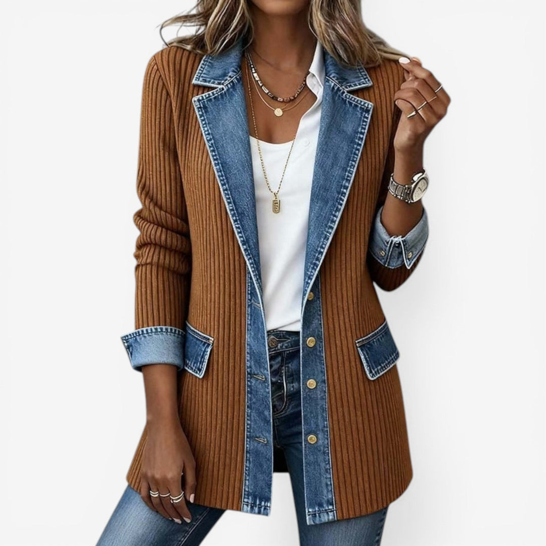Reagan | Knit Hybrid Jacket with Contrast Trim