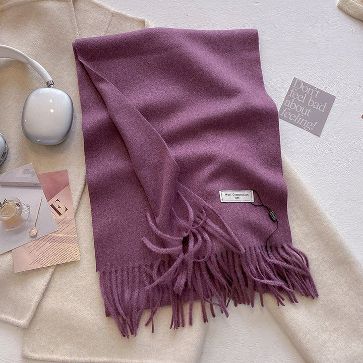 Khionne™ | Comfy Soft Plain Tassel Scarf Shawl
