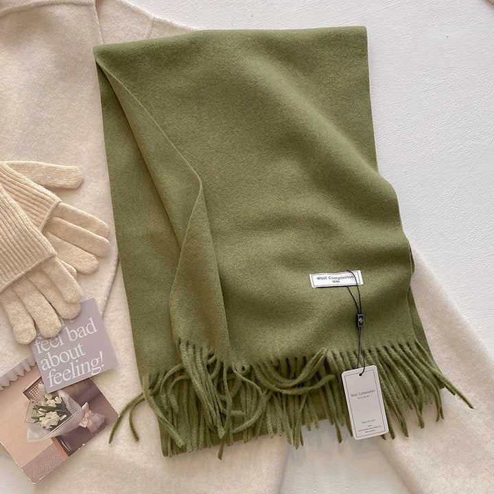 Khionne™ | Comfy Soft Plain Tassel Scarf Shawl