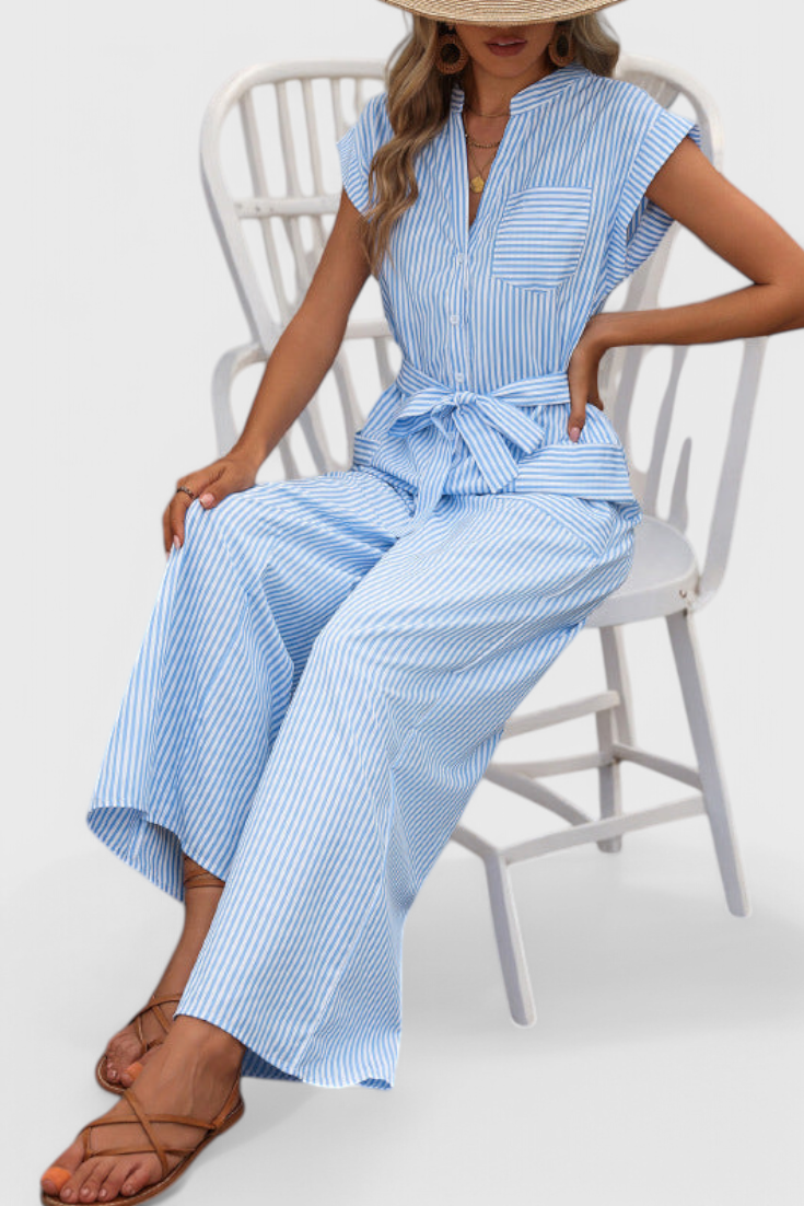 Inés Striped Jumpsuit with Wide Legs