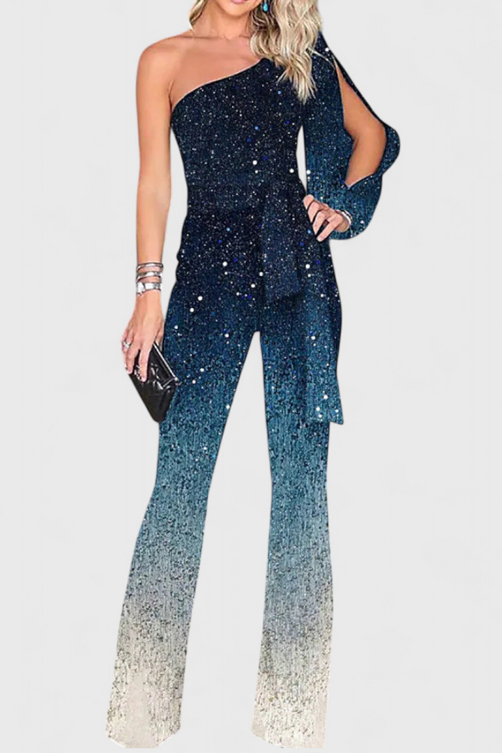 Cintia Mono Asymmetrical with Gradient Rhinestones