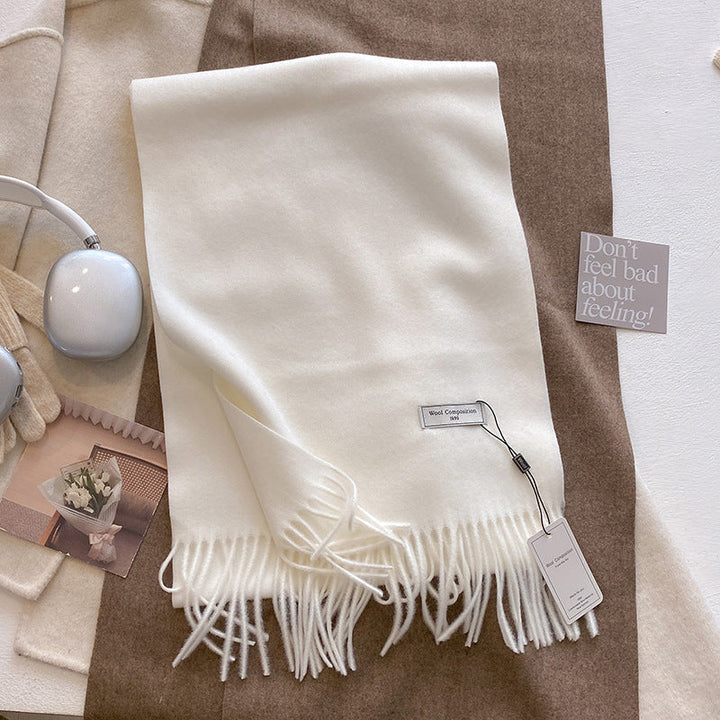 Khionne™ | Comfy Soft Plain Tassel Scarf Shawl