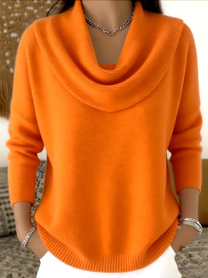 Claire | Draped-Collar Knit Jumper