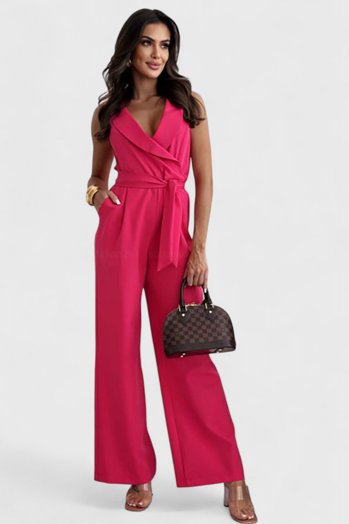 Elegant Sleeveless Montserrat Mono with Knot and Fluid Fall