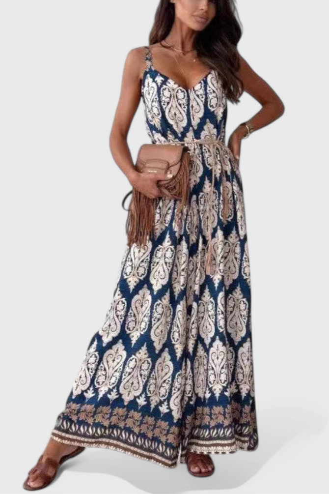 Gabriella Jumpsuit with Wide Legs and Bold Print
