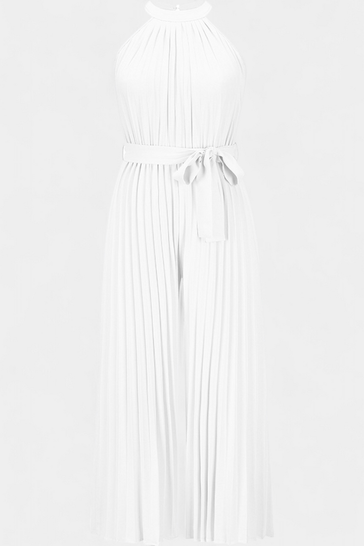 Patrizia Palazzo Pleated Jumpsuit with Halter Neck