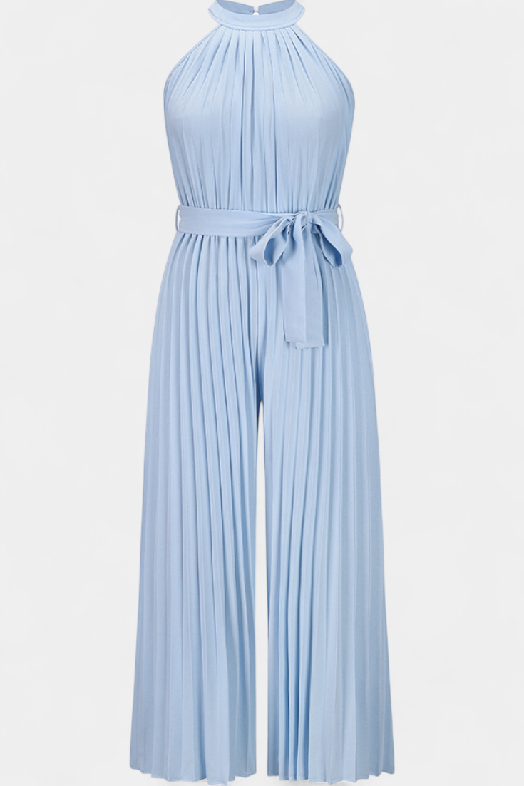Patrizia Palazzo Pleated Jumpsuit with Halter Neck