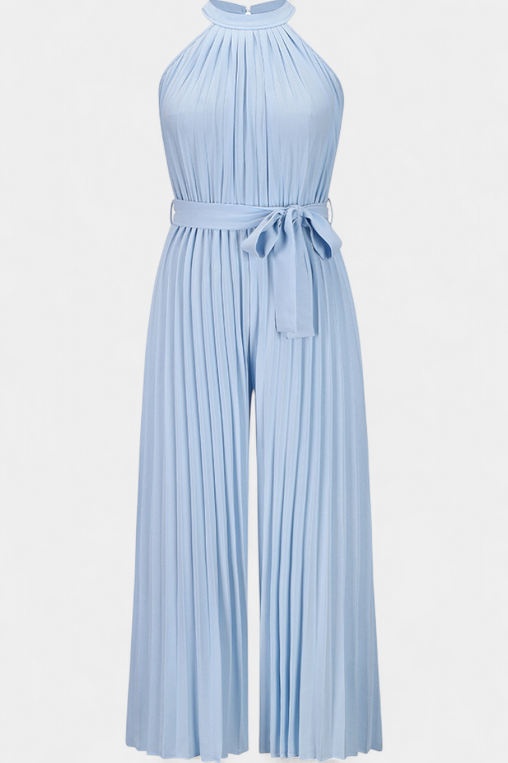 Patrizia Palazzo Pleated Jumpsuit with Halter Neck