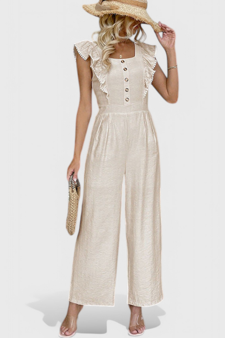 Amahle Jumpsuit in Linen with Flared Sleeves