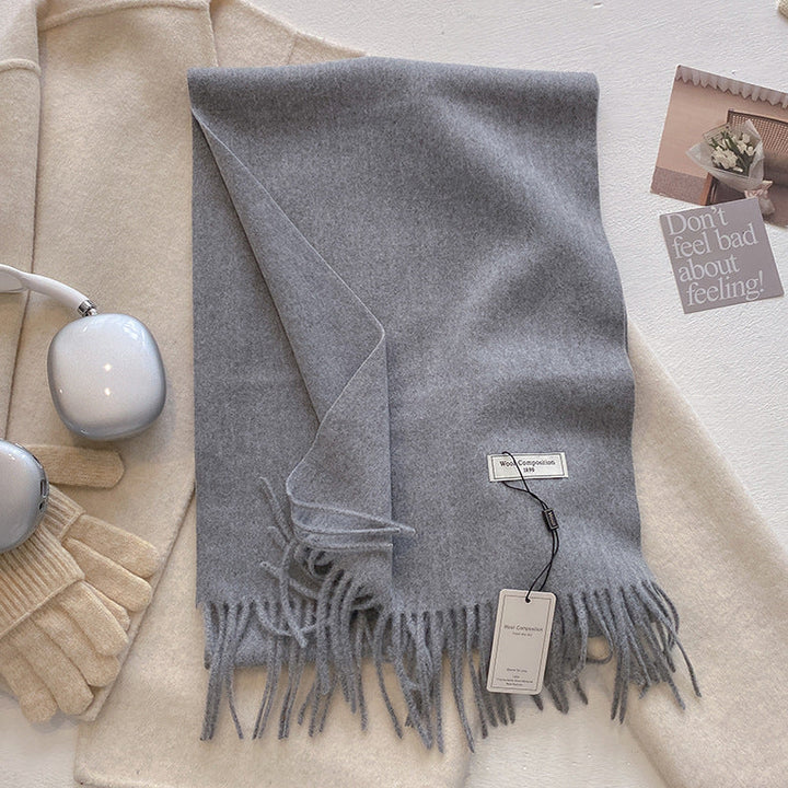 Khionne™ | Comfy Soft Plain Tassel Scarf Shawl