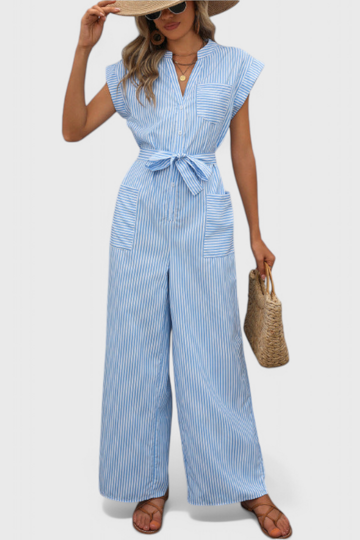 Inés Striped Jumpsuit with Wide Legs