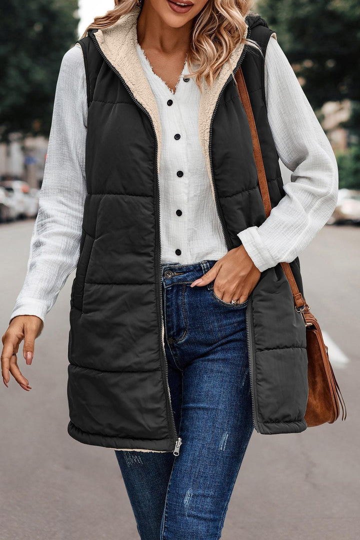 Mishelle™ | Reversible Hooded Puffer Vest
