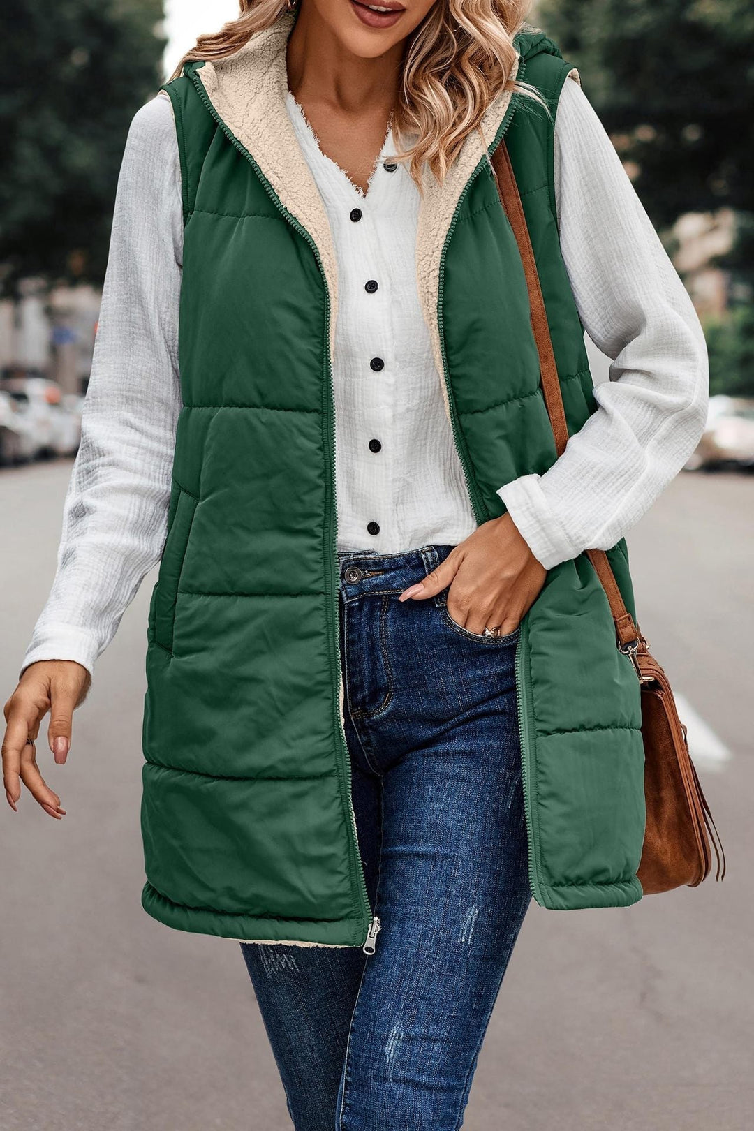 Mishelle™ | Reversible Hooded Puffer Vest