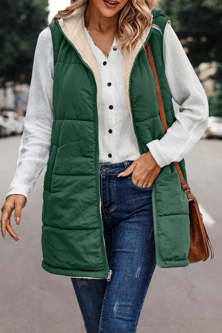 Mishelle™ | Reversible Hooded Puffer Vest