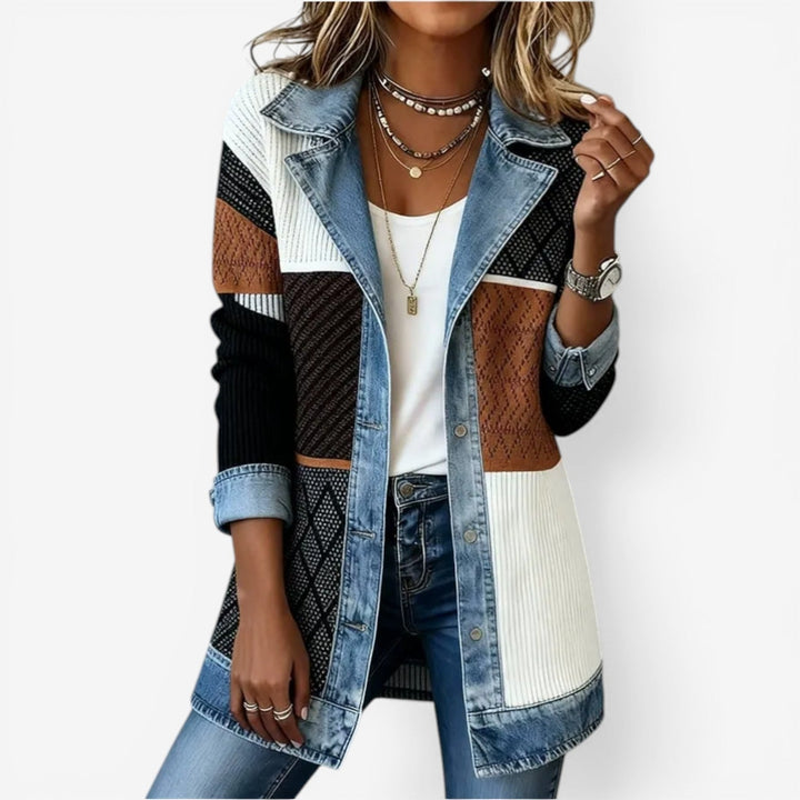 Reagan | Knit Hybrid Jacket with Contrast Trim