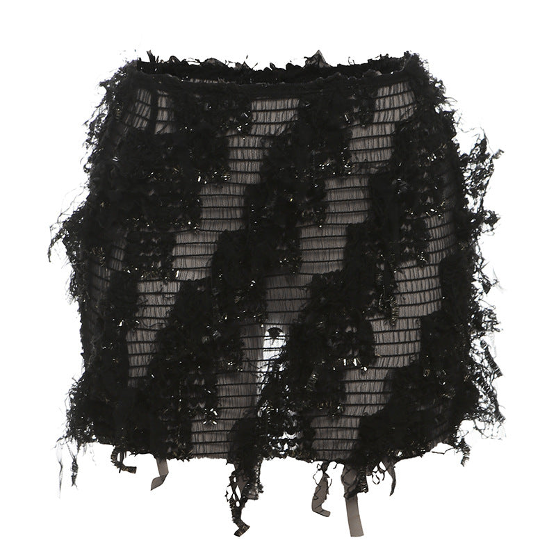 Maria™ | Fringe High-Waist Mini Skirt