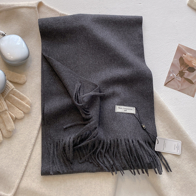 Khionne™ | Comfy Soft Plain Tassel Scarf Shawl
