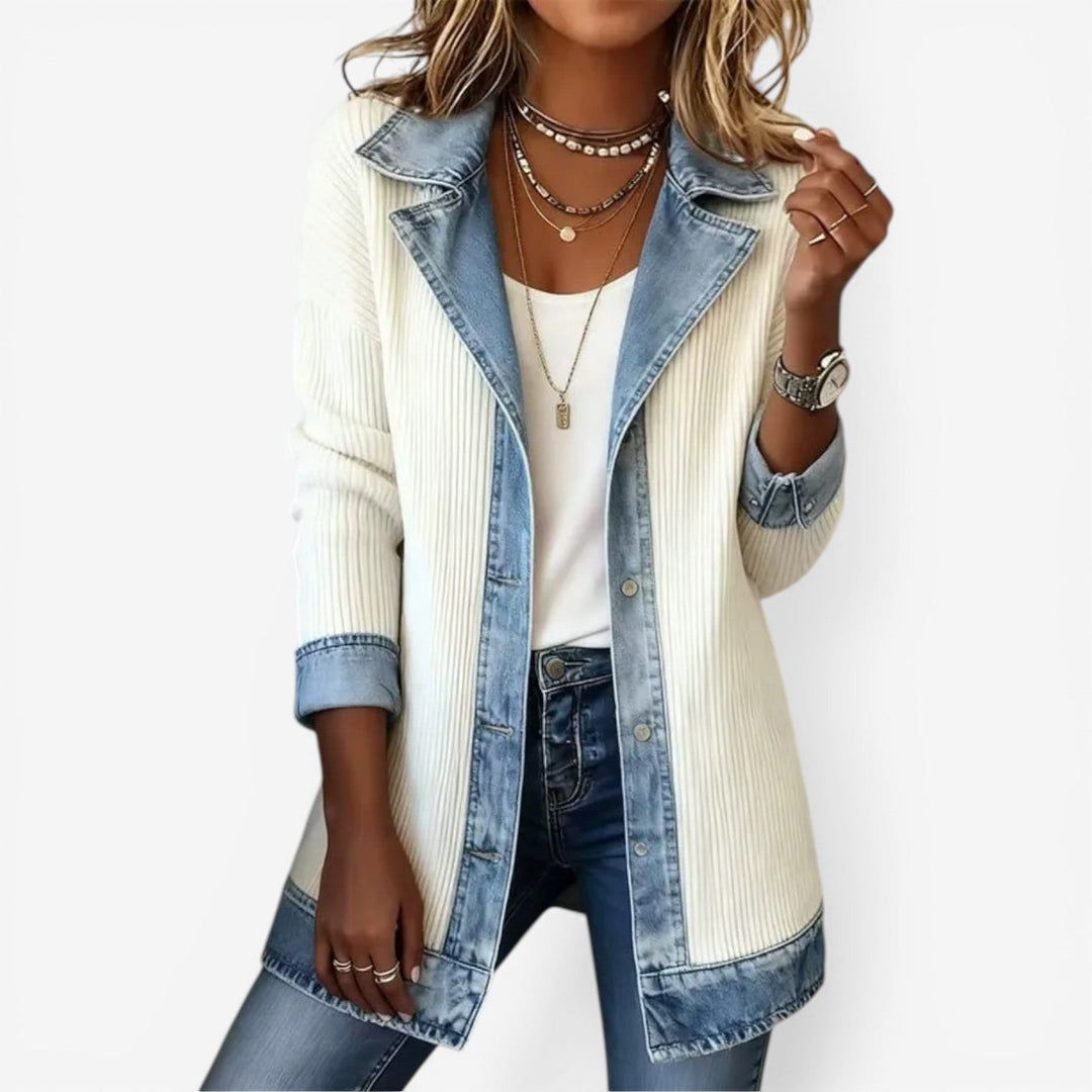 Reagan | Knit Hybrid Jacket with Contrast Trim