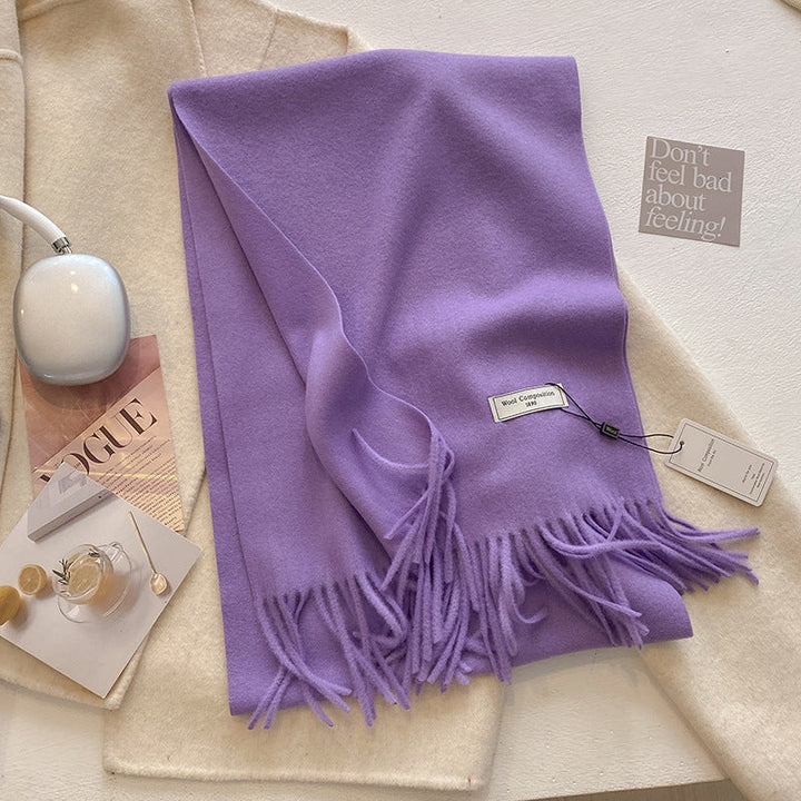 Khionne™ | Comfy Soft Plain Tassel Scarf Shawl