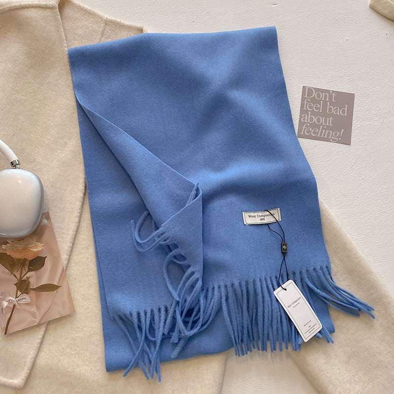 Khionne™ | Comfy Soft Plain Tassel Scarf Shawl