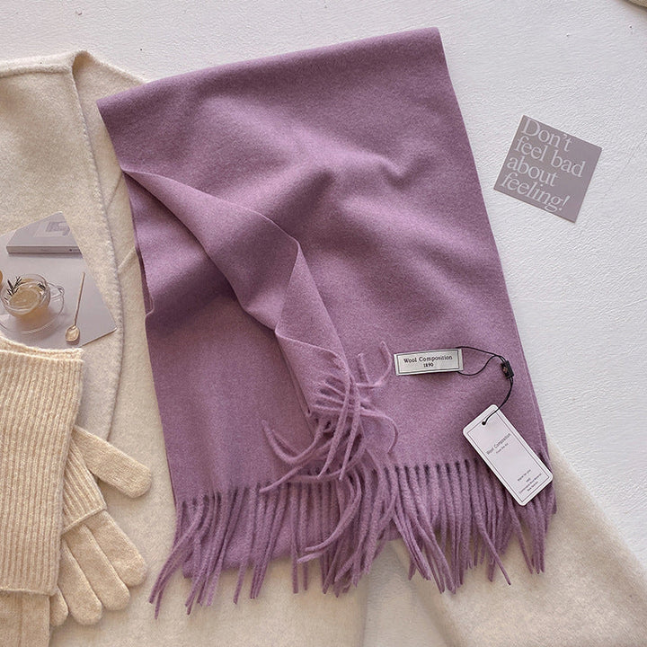 Khionne™ | Comfy Soft Plain Tassel Scarf Shawl