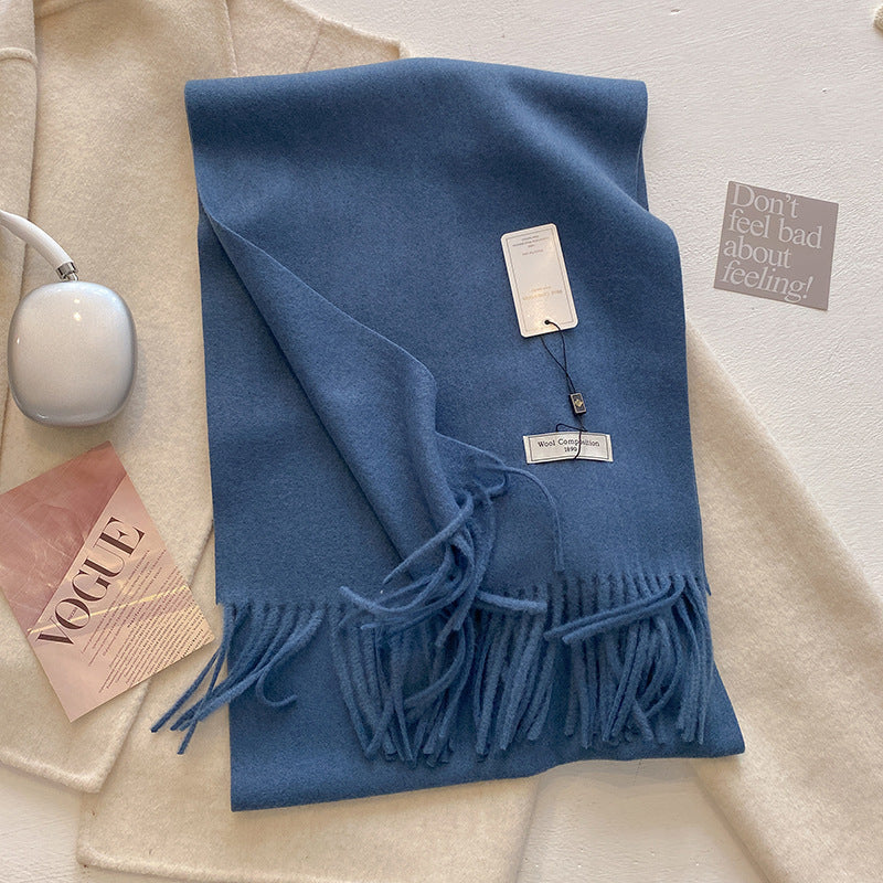 Khionne™ | Comfy Soft Plain Tassel Scarf Shawl