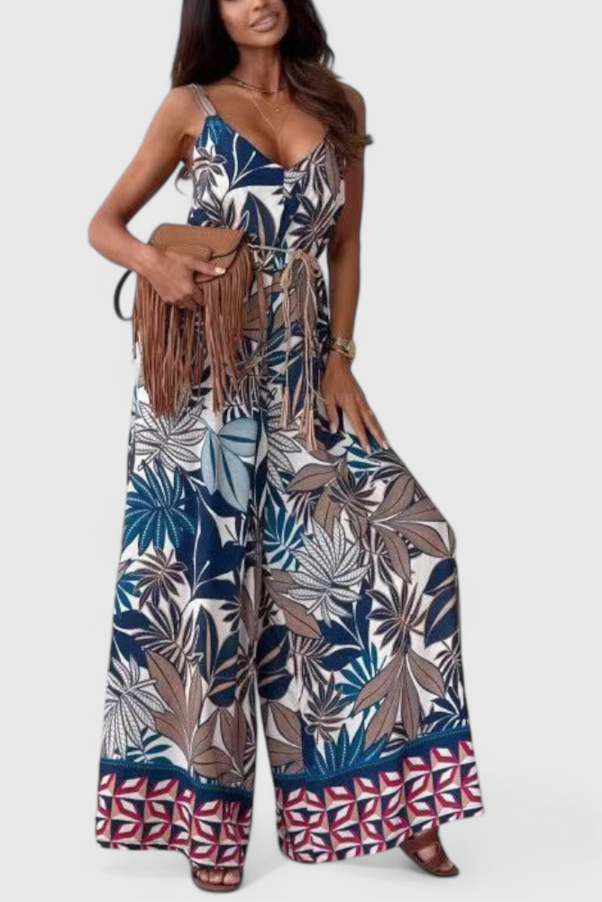 Gabriella Jumpsuit with Wide Legs and Bold Print