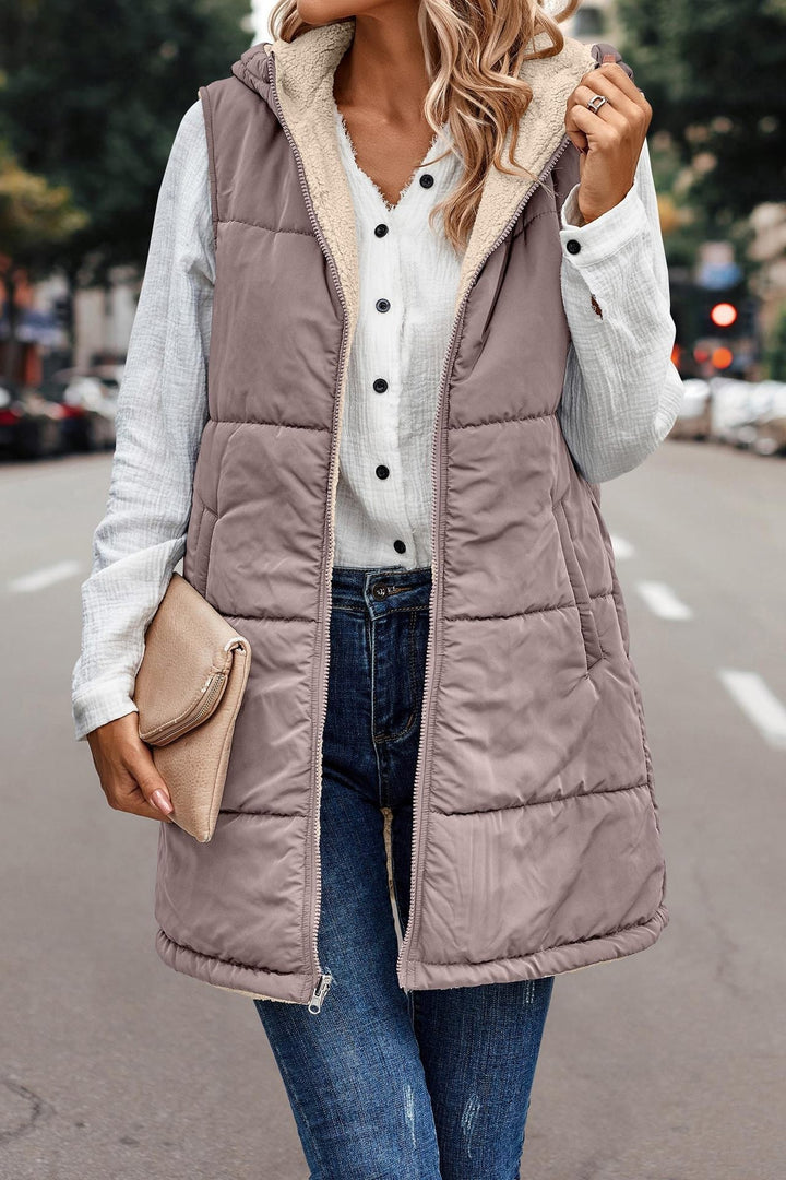 Mishelle™ | Reversible Hooded Puffer Vest