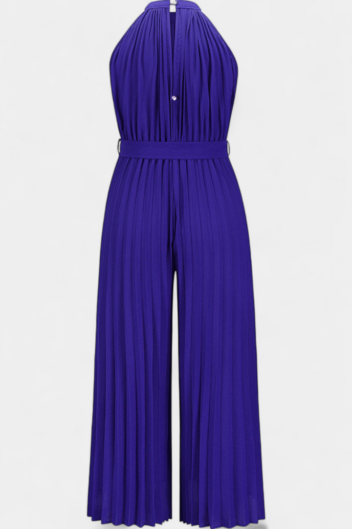 Patrizia Palazzo Pleated Jumpsuit with Halter Neck