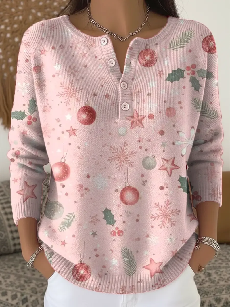 Elena | Festive Button Jumper