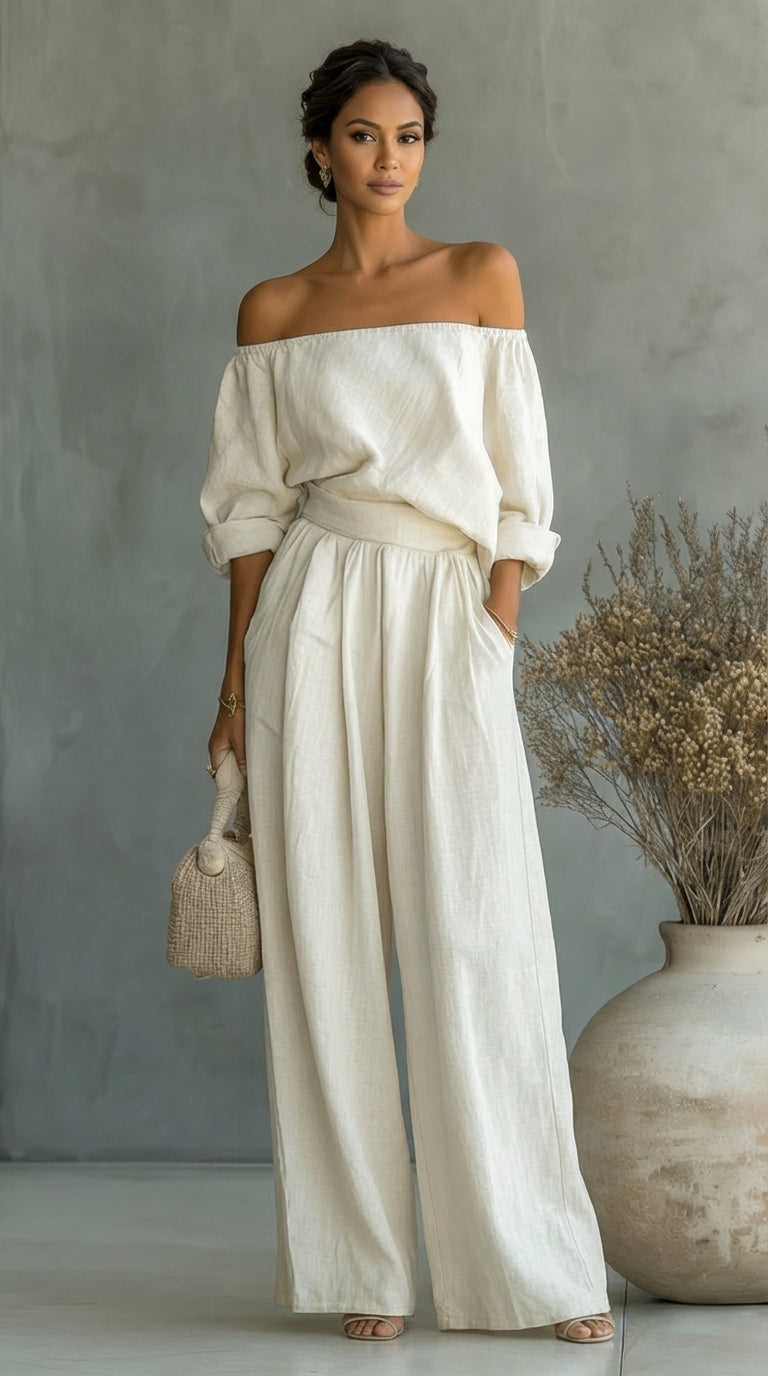 Liliána | Linen-Effect Two-Piece Set