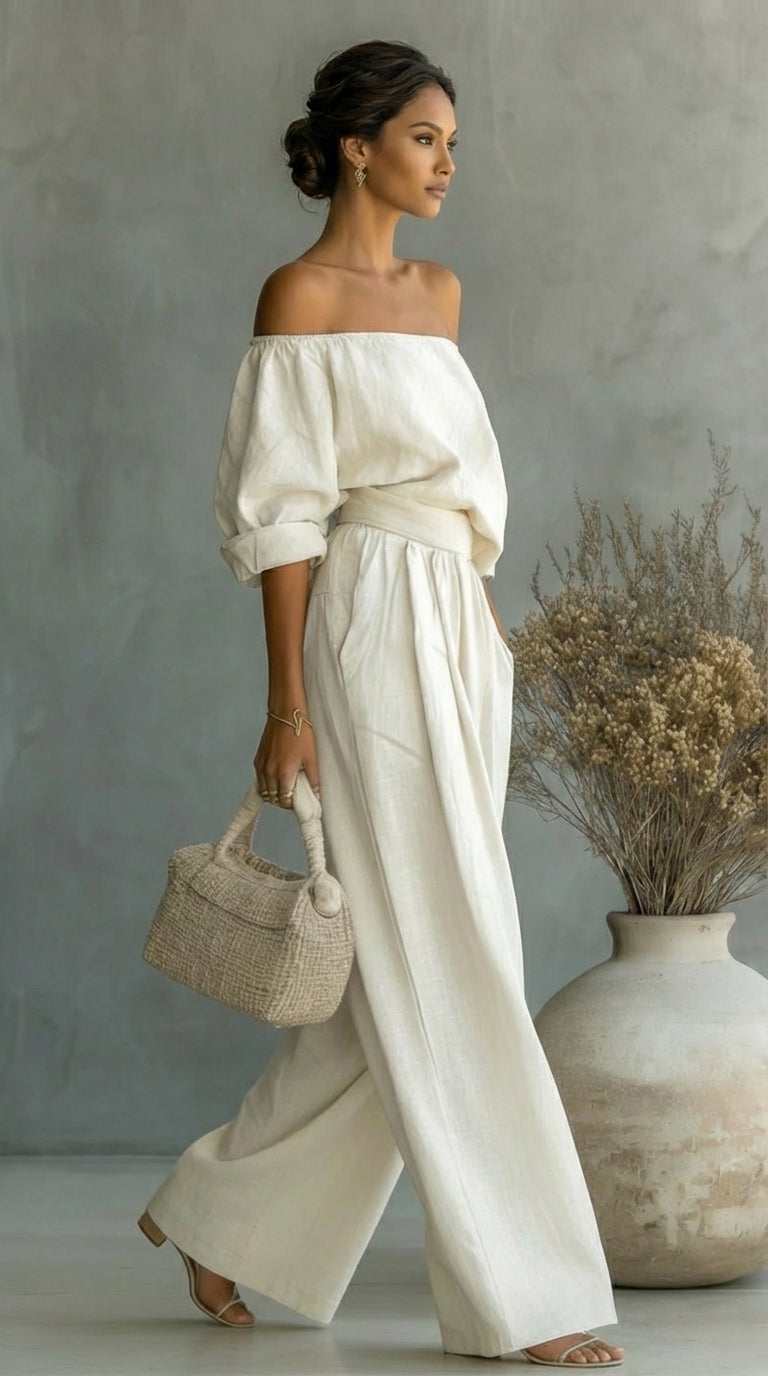 Liliána | Linen-Effect Two-Piece Set