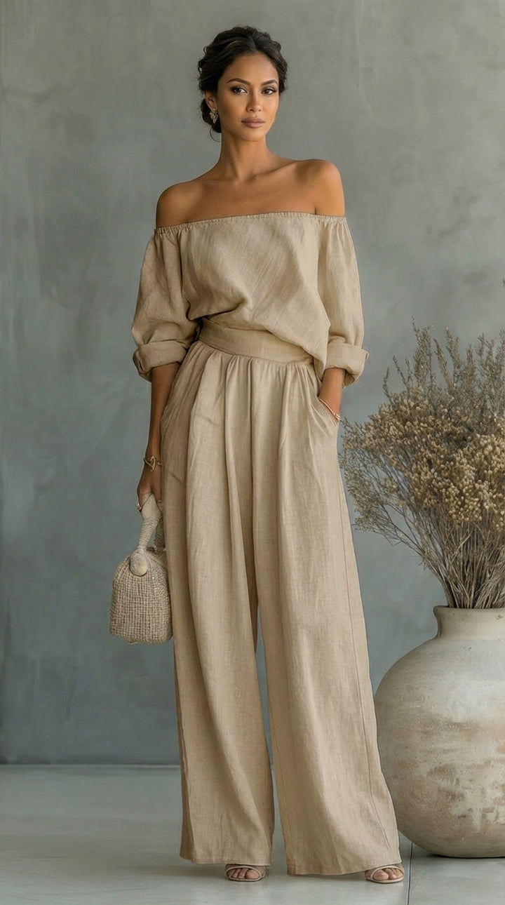 Liliána | Linen-Effect Two-Piece Set