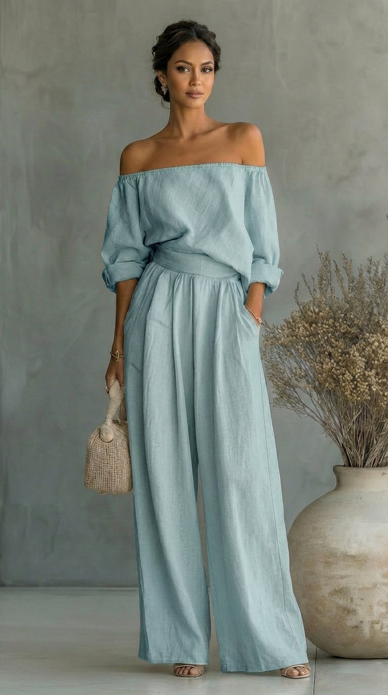 Liliána | Linen-Effect Two-Piece Set