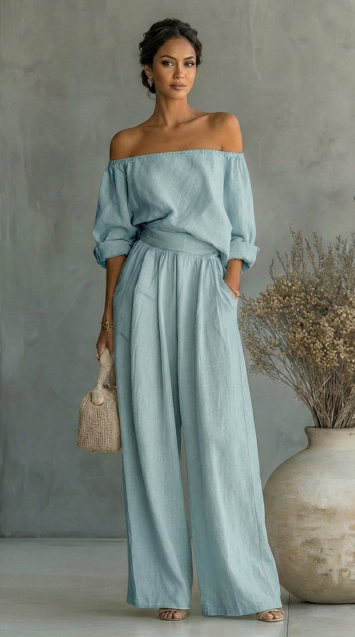 Liliána | Linen-Effect Two-Piece Set