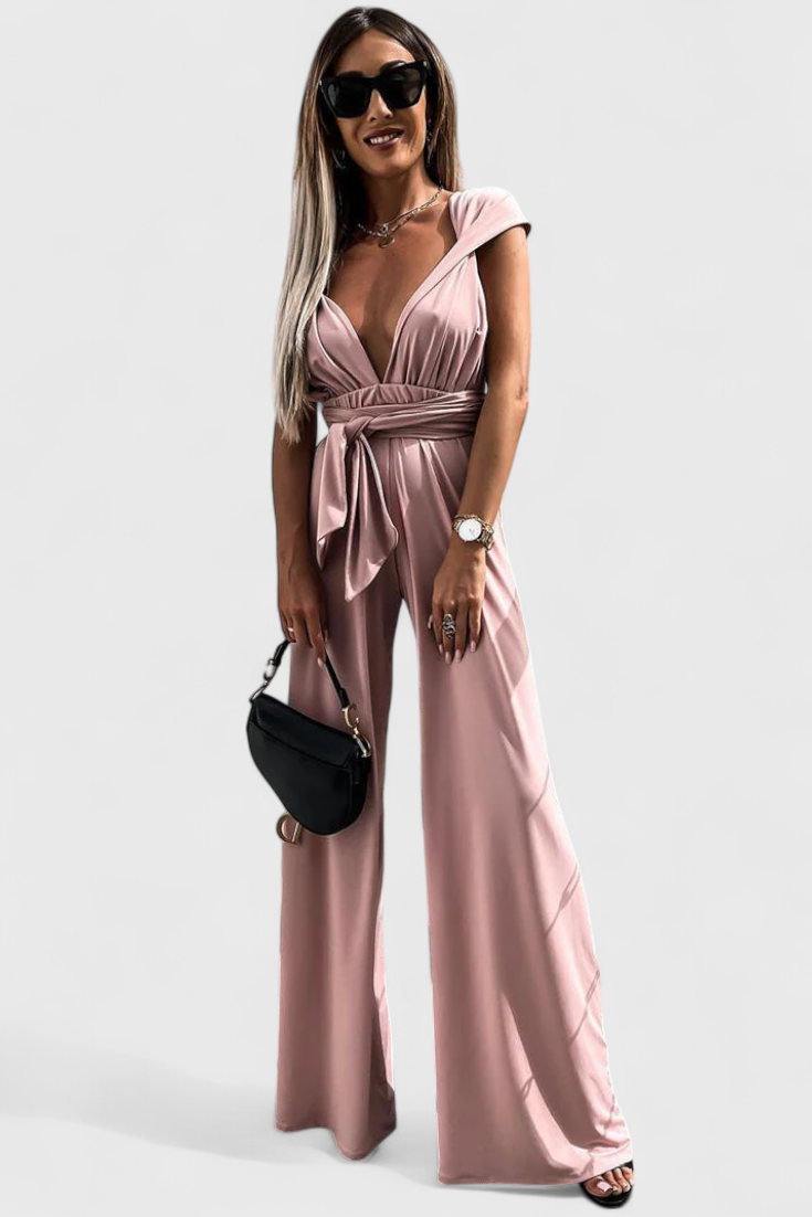 Ivana Jumpsuit with Wide Legs and Crossed Back