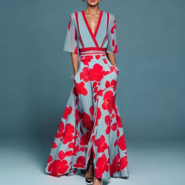 Marielle™ - Elegant Floral Wrap Dress