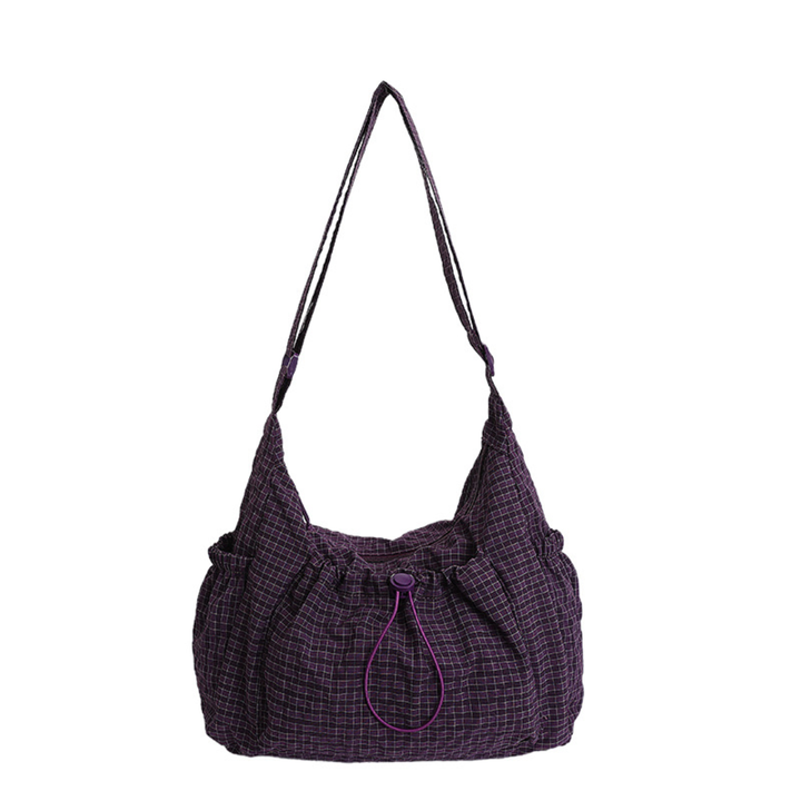 Harlow™ | Plaid Drawstring Cloud Hobo Bag