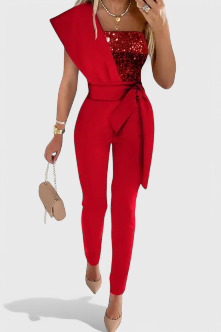 Mono Layla Sequin One-Shoulder Dress