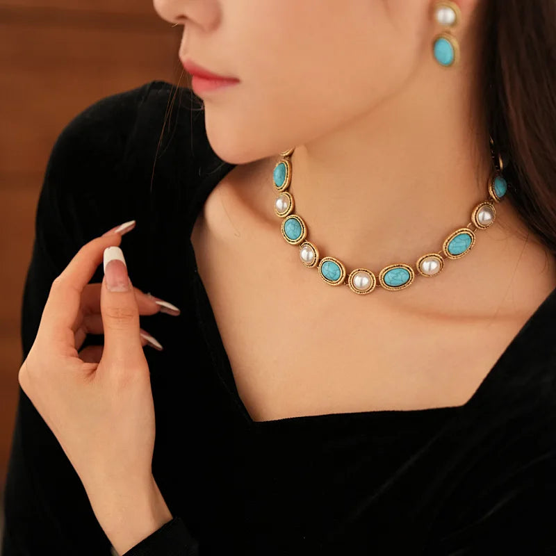 Delphine™ | Turquoise Pearl Set