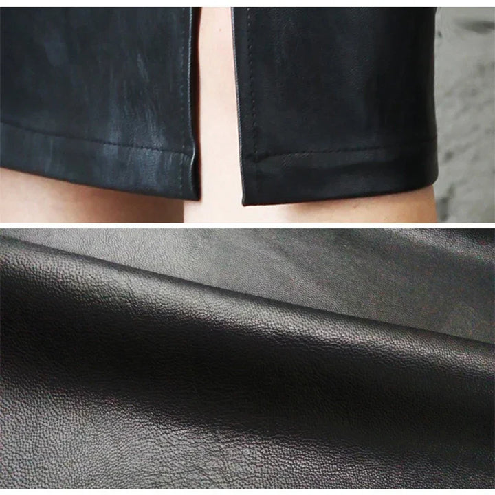 Monique™ | Black Leather Pencil Skirt