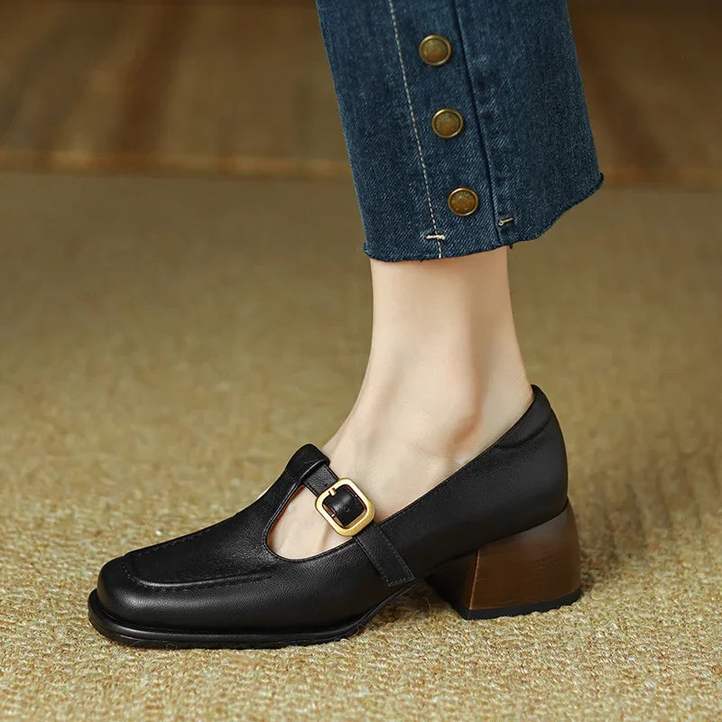 Selvana™ | Elegant T-Strap Shoes