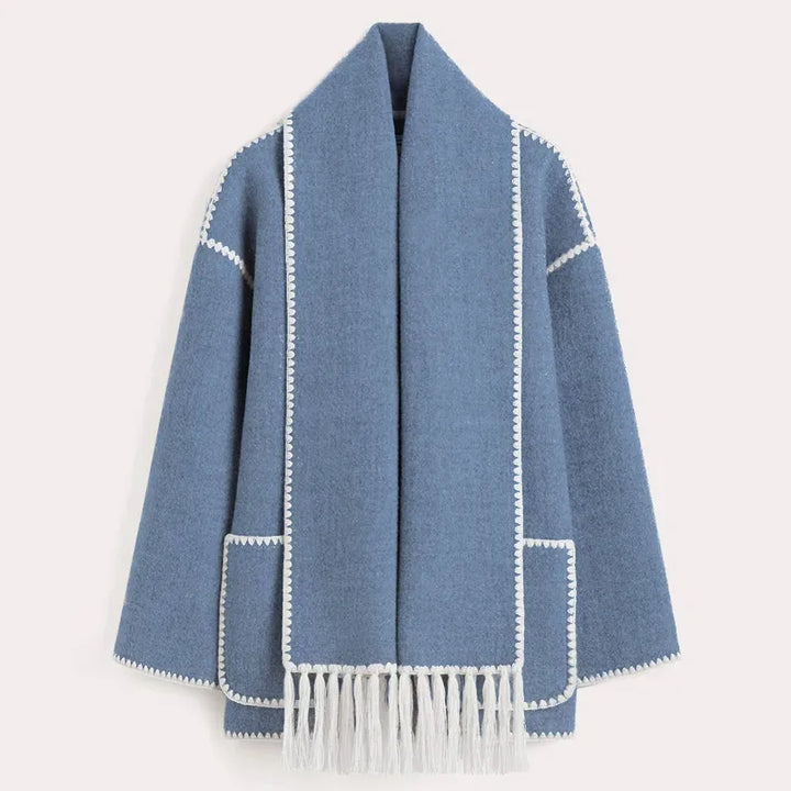 Zyra | Fringed Scarf Jacket