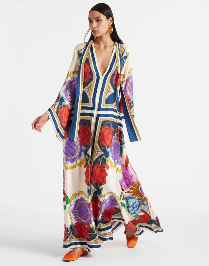 Sculpted Elegance™ Floral Maxi Dress