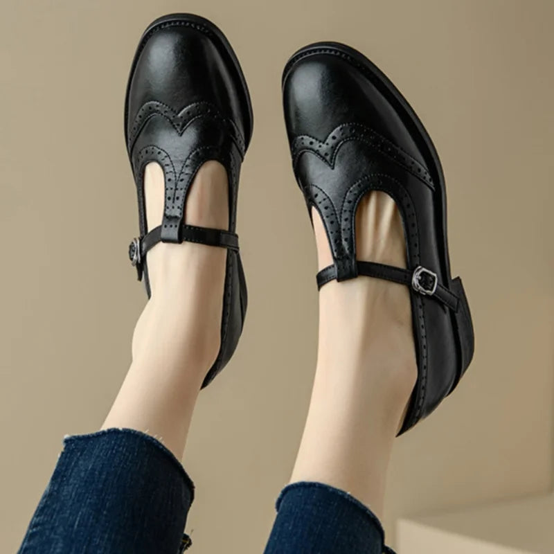 Miana™ | Polished T-Strap Mary Janes